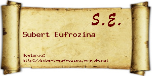 Subert Eufrozina névjegykártya